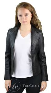 Ladies Leatherjacket Blazer Style Slim Fit Vintage Retro 3 Button Blazer 1990s 90s Leather Jacket Girl Blazer Fashion Blazer Buttons