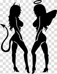 The birdman or archangel has long been popular in comics books flying around and this angel tattoo symbolizes the duality of life. Devil Tattoo Demon Girl Shoulder Angel Devil Transparent Background Png Clipart Hiclipart