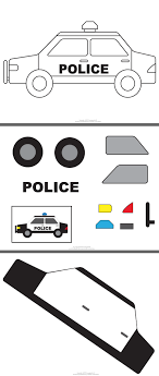 Template Tuesday Piece Together The Police Car Police Birthday Police Cars Police Officer Crafts