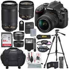 Amazon Com Nikon D3400 With Af P Dx Nikkor 18 55mm F 3 5 5 6g Vr Nikon Af P Dx Nikkor 70 300mm F 4 5 6 3g Ed Lens 64g Dslr Accessories Camera Nikon Nikon