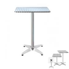 It features with 360° swivel design and height adjustable from 28 to 36. Cafe Bar Table Outdoor Furniture Height Adjustable Aluminium Pub Indoor Square Gardeon
