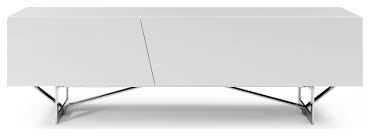 Whether you prefer white tv stands or dark wooden tv stands, you can also choose to shop by color or finish. Saleen Tv Stand White Gloss With Stainless Steel Legs Contemporary Entertainment Centers And Tv Stands By Hedgeapple Houzz