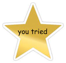 You Tried Sticker By Noelle Menigoz Gold Star Stickers You Tried Star You Tried