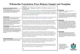 At novorésumé, we put extensive care in creating each resume template. File Wmf Press Release Template Sample Pdf Wikimedia Foundation Governance Wiki