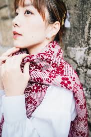 Bossom scarf double-sided dark flower scarf