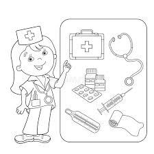 Coloring Page Outline Of Cartoon Doctor With First Aid Kit Stock Vector Illustration Of Medication Ambulance 73294601 You should also paint or affix a symbol to show that it should be used for first aid, which is typically designated by a medical emblem or a cross. coloring page outline of cartoon doctor