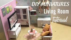 Diy Dollhouse Miniature Living Room Diy Furniture Set Tutorial Full Video Dollhouse Living Room Furniture Diy Living Room Furniture Dollhouse Living Room
