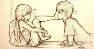 Kiss me via tumblr on we heart it. How To Say No Without Lies Flaking Or Fadeaways Cute Drawings Cute Couple Drawings Cute Sketches