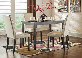 Maysville black square counter table set (set of 5). Kimonte Rectangular Dining Table W 4 Ivory Chairs Audrey S Place Furniture