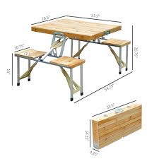 Outsunny picnic table with slide shelf foldable adjustable height table 2. Outsunny Portable Folding Picnic Table Camp Suitcase 4 Person Wooden Compact Set With Umbrella Hole Portable Folding Picnic Table Aosom