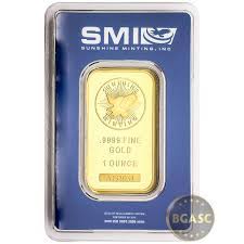 Historical production at gold bar. Buy 1 Oz Gold Bar Sunshine Minting 9999 Fine 24kt In Assay Special Order Buy Gold And Silver Coins Bgasc Com