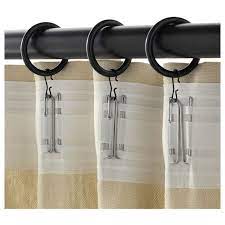 Syrlig Black Curtain Ring With Clip And Hook 38 Mm Ikea Curtains With Rings Curtain Rings With Clips Ikea Curtains
