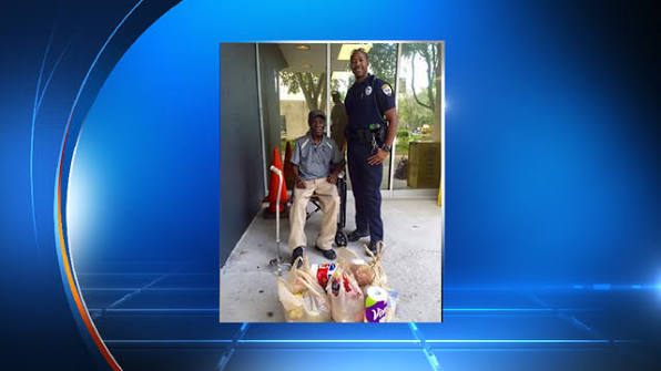 Officer repurchases man's stolen groceries