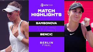 Qualifier liudmila samsonova continued her breakthrough week at the bett1open by defeating former world no.1 victoria azarenka to reach her first career wta final. Liudmila Samsonova Vs Belinda Bencic 2021 Berlin Final Wta Match Highlights Youtube