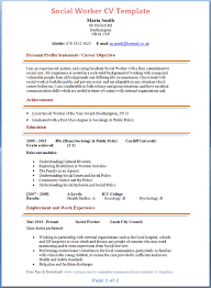 Cv Template Social Work Cvtemplate Social Template Social Work Sample Resume Resume Examples