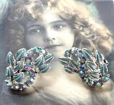 Lucite Rhinestone Earrings