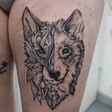 Mandala loup, prends tes crayons de couleurs, tes feutres ou mandala loup. Lion L Tatouage Loup Mi Mandala Realise Par Anais Facebook
