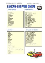 Lexique Les Faits Divers Mots Francais French Expressions Apprendre Le Francais