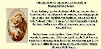 This Prayer To St Anthony Asks For Help In Finding Missing Items Prayer Quotes Prayers Saint Anthony