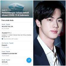 Langkah pertama ini kemudian menjadi pencapaian yang luar biasa . Jin Bts Kenapa Ciutan Jin Jaga Kesehatanmu Jadi Terending Twitter Editornews