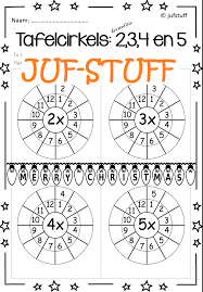 Tafels oefenen deze download bevat 43 werkbladen om de tafels van 1 t/m 10 te oefenen. Juf Stuff Tafelcirkels Kersteditie