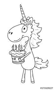 Die bilder sind nach kategorien sortiert, die durch ziehen der ersten seite abgerufen oder von der linken seite. Ausmalbild Einhorn Geburtstag Stock Illustration Adobe Stock