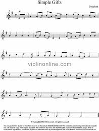 Violin Online Free Violin Sheet Music Simple Gifts