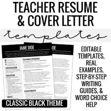 You also do not include the employer's contact information or the date at the top. Teacher Resume Cover Letter Template Writing Guide Classic Black Theme