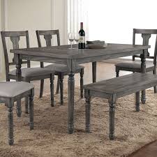 Acme Furniture Wallace Weathered Gray Dining Table From Hayneedle Com Grey Dining Tables Best Master Furniture Distressed Dining Table