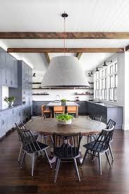 Our modern mixed reclaimed wood dining table is the perfectly rustic backdrop for potlucks and dinner parties—and with seating for up to 8, it means the open pedestal round dining table. Blue Kitchen With Dining Space Cottage Dining Room