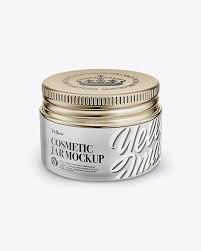 Frosted Glass Cosmetic Jar Mockup Front View High Angle Shot In Jar Mockups On Yellow Images Object Mockups Mockup Free Psd Cosmetic Jars Mockup Psd