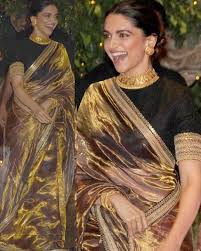 Deepika Fame Golden Embroidered Saree Product Info Ds No Bt 161 Pallu Scut Tishiyu Bollywood Designer Sarees Indian Saree Blouses Designs Stylish Sarees