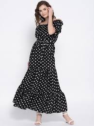 Black And White Polka Dot Dress Off The Shoulder Berrylush Women Black White Printed Off Shoulder Maxi Dress Maxi Dress Dresses Shoulder Maxi Dress
