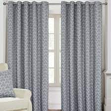 54x63 monica sheer curtain panels with grommets, set of 2, gray by urbanest. Grey Geometric Jacquard Blackout Eyelet Curtain Pair