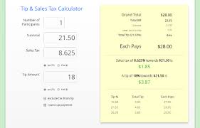 Tip Sales Tax Calculator Discount Calculator Sales Tax Tips