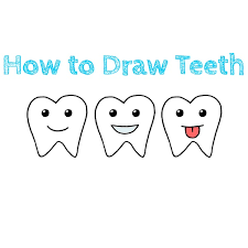 How To Draw Teeth For Kids - How To Draw Easy
