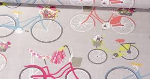 Baumwolle Gemustert Fahrrader Hellgrau Multicolor Baumwolle Fahrrad Stoff