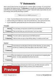 Adapt I Statements Worksheet Therapist Aid I Am Statements Therapy Worksheets Communication Activities