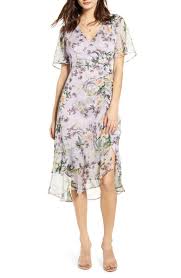Free Shipping And Returns On Astr The Label Floral Ruched Front Midi Dress At Nordstrom Com Ruching Cre Dresses Fashion Clothes Women Long Sleeve Floral Dress