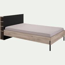 Il offre un large couchage confortable pour 2 personnes en taille 160 x 200cm. Tete De Lit Avec Rangements En Bois Pour Lit Castel 120x200cm Effet Chene Clair Castel Tete De Lit Enfant Alinea