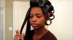A hair roller or hair curler is a small tube that is rolled into a person's hair in order to curl it, or to straighten curly hair, making a new hairstyle. Natural Hair Roller Setting Straight Natural Hair Youtube