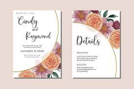 Download Beauty Watercolor Wedding Invitation Elegant Svg Template 1133151 Card And Invites Design Bundles