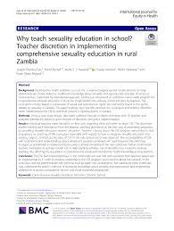 PDF) Why teach sexuality education in school? Teacher discretion in  implementing comprehensive sexuality education in rural Zambia
