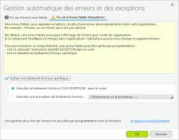 Gestion des Exceptions dans WinDev
