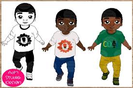 Download Peekaboo Cute Black African American Kids Boy 1201747 Illustrations Design Bundles