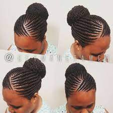 Ghana Braids With Bun Instagram Getmanetamed Hairstylesforwomenmilitary Natural Bun Hairstyles Hair Styles Braided Bun Hairstyles