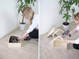 Stern weihnachten geldgeschenk holz zum aufstellen mit reh weihnachtsdekoration. Diy Stillvolles Katzenbett Selbst Bauen Design Dots