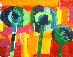 Kids Art Market: Warm and Cool color collages with Hundertwasser