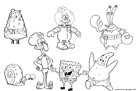 Free spongebob coloring pages to print and download. Coloring Pages Spongebob Charactersa675 Coloring Pages Printable