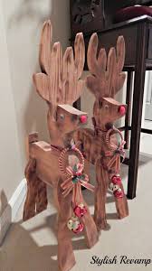 Christmas Home Tour Stylish Revamp Wooden Reindeer Christmas Wood Christmas Wood Crafts